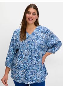 sheego Gro&szlig;e Gr&ouml;&szlig;en Tunika mit Alloverdruck, kobalt-gemustert, Gr&ouml;&szlig;e 46 - Damen