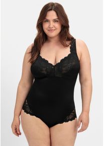sheego Große Größen Body mit gepolsterten Trägern, schwarz, Größe 105F - Damen