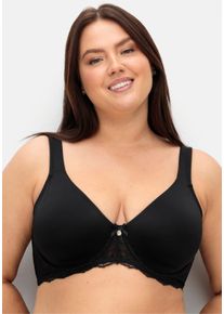 sheego Gro&szlig;e Gr&ouml;&szlig;en T-Shirt-BH mit B&uuml;gel und nahtrlosen Cups, schwarz, Gr&ouml;&szlig;e 85D - Damen