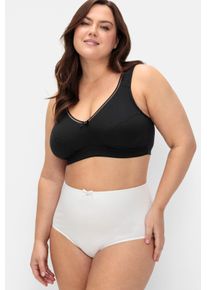 sheego Gro&szlig;e Gr&ouml;&szlig;en Entlastungs-BH im Doppelpack, schwarz+wei&szlig;, Gr&ouml;&szlig;e 115C - Damen