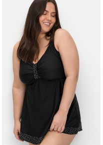 sheego Große Größen Tankini-Oberteil mit Pünktchenprint, schwarz gepunktet, Größe 52B - Damen