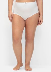 sheego Große Größen Slip im 3er Pack, mit Zierschleife vorne, ecru+mint+hellblau, Größe 56/58 - Damen