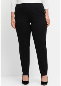 sheego Große Größen Jerseyhose schmal, mit Schlupfbund, schwarz, Größe 42 - Damen