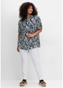 sheego by Joe Browns sheego Große Größen Hemdbluse mit Alloverdruck, blaubeere-gemustert, Größe 58 - Damen