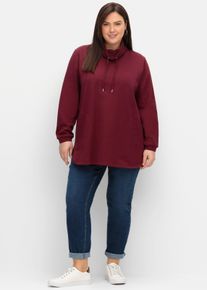 sheego Gro&szlig;e Gr&ouml;&szlig;en Sweatshirt mit weitem Stehkragen, weinrot, Gr&ouml;&szlig;e 40/42 - Damen