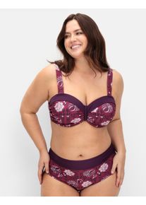 sheego Große Größen Bikini-Oberteil mit Blumendruck, beere-gemustert, Größe 50F - Damen