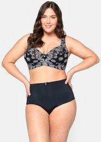 sheego Große Größen Bügel-BH mit Stickerei-Spitze, schwarz, Größe 110C - Damen