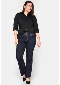 sheego Große Größen Stretchbluse leicht tailliert, schwarz, Größe 40 - Damen