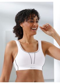 Swegmark sheego Gro&szlig;e Gr&ouml;&szlig;en Sport-BH ohne B&uuml;gel mit Ringerr&uuml;cken-Funktion, wei&szlig;, Gr&ouml;&szlig;e 85B - Damen