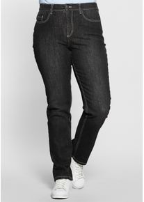 sheego Große Größen Shaping-Jeans in gerader Form, black denim, Größe 112 - Damen