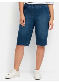 sheego Große Größen Jeansbermudas in schmaler Form, blue denim, Größe 52 - Damen
