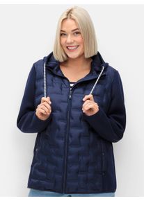 sheego Große Größen Steppjacke mit Kordelzug, marine, Größe 46 - Damen