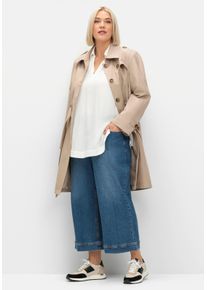 sheego Große Größen Tunika mit Hemdkragen und V-Ausschnitt, ecru, Größe 56 - Damen