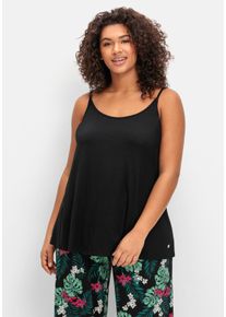 sheego Gro&szlig;e Gr&ouml;&szlig;en Spaghettitop mit tiefem R&uuml;ckenausschnitt, schwarz, Gr&ouml;&szlig;e 58 - Damen