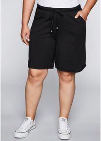 sheego Große Größen Bermudas mit Gummibund, aus Jersey, schwarz, Größe 40 - Damen