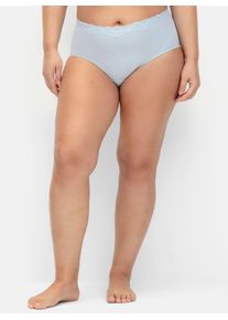 sheego Große Größen Slip mit Spitzenkante, im Doppelpack, marine + hellblau, Größe 40/42 - Damen