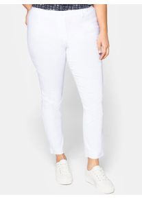 sheego Gro&szlig;e Gr&ouml;&szlig;en Bengalinhose in schmaler Form, wei&szlig;, Gr&ouml;&szlig;e 116 - Damen