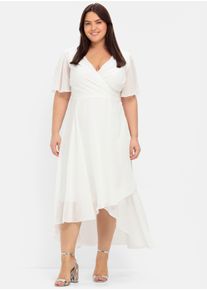sheego Große Größen Chiffonkleid mit asymmetrischem Saum, offwhite, Größe 40 - Damen
