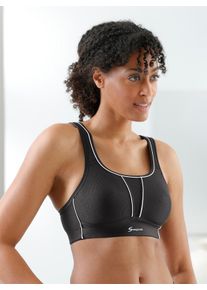 Swegmark sheego Gro&szlig;e Gr&ouml;&szlig;en Sport-BH ohne B&uuml;gel mit Ringerr&uuml;cken-Funktion, schwarz, Gr&ouml;&szlig;e 85C - Damen