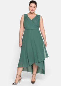 sheego Große Größen Abendkleid in Wickeloptik, aus Chiffon, opalgrün, Größe 48 - Damen