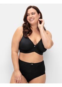 sheego Große Größen Taillenslip im Doppelpack, mit Spitzeneinsatz, schwarz+weiß, Größe 44/46 - Damen