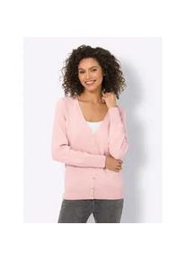 Strickjacke Heine, Damen, Gr. 48, rosa (hellros&eacute;), 100% Baumwolle, unifarben, Strickjacken Strickjacke