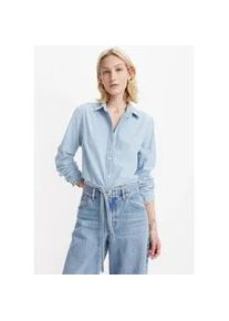 Levi's Jeansbluse LEVI'S "THE CLASSIC BW SHIRT", Damen, Gr. L, blau (dazed light stone), Web, Obermaterial: 100% Baumwolle, unifarben, regular fit normal, V-Ausschnitt, mit Kn&ouml;pfen, Blusen Jeansbluse