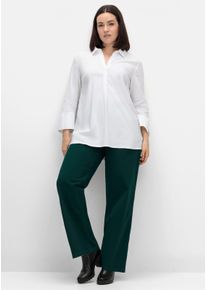 sheego Große Größen Hose in durchgehend weiter Beinform, tiefgrün, Größe 58 - Damen