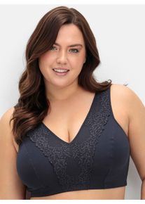 sheego Gro&szlig;e Gr&ouml;&szlig;en BH ohne B&uuml;gel in Bustier-Form, marine, Gr&ouml;&szlig;e 90F - Damen