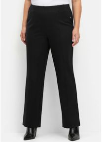 sheego Gro&szlig;e Gr&ouml;&szlig;en Schlupfhose aus Interlock, gerade Form, schwarz, Gr&ouml;&szlig;e 50 - Damen