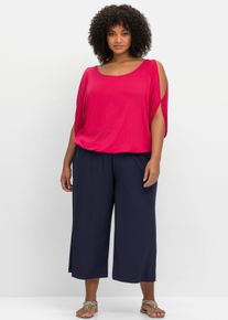 sheego Gro&szlig;e Gr&ouml;&szlig;en Schlupfhose in 3/4-L&auml;nge, marine, Gr&ouml;&szlig;e 48 - Damen