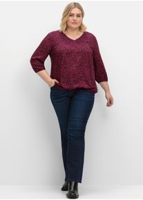 sheego Große Größen Tunika mit Minimalprint, beere-gemustert, Größe 50 - Damen