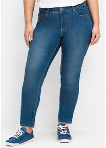 sheego Große Größen Jeans mit Kontrastnähten, blue denim, Größe 50 - Damen