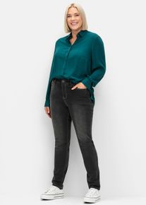 sheego Große Größen Klassische Bluse aus Twillqualität, petrol, Größe 46 - Damen