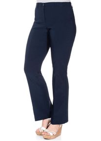 sheego Gro&szlig;e Gr&ouml;&szlig;en Bengalinhose in Bootcut-Form, marine, Gr&ouml;&szlig;e 56 - Damen