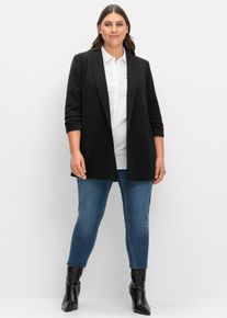sheego Große Größen Longblazer mit Schalkragen, schwarz, Größe 50 - Damen