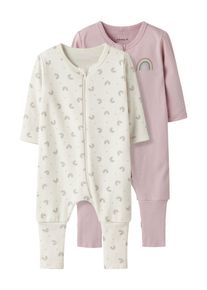 name it Kinder Schlafanzug "NBFNIGHTSUIT 2P ZIP FF JET RAINBOW NOOS", Gr. 74jet stream pack:w, burnished lila, Jersey, Obermaterial: 100% Baumwolle,