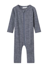 name it Kinder Schlafanzug "NBMWANG WOOL NEEDLE NIGHTSUIT SOLID NOOS", Gr. 50folkstone gray, Strick, Rippstrick, Obermaterial: 100% Wolle, unifarben,