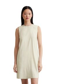 Marc O'Polo MARC O'POLO Damen Midikleid "aus Leinen-Viskose-Stretch"silky stone, Gr. 42, unifarben, Obermaterial: 55% Leinen, 42% Viskose, 3% Elasthan; Futter: