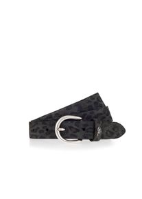 Mustang Damen Ledergürtelschwarz anthrazit, modisch, Gr. 95, animal-print, Leder, Gürtel, Modischer Animal-Print, 2,5 cm