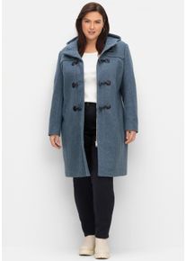 sheego Große Größen Dufflecoat mit Knebelknöpfen, taubenblau, Größe 46 - Damen