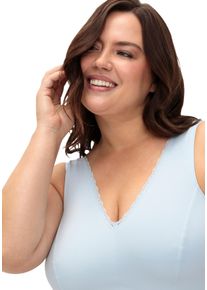 sheego Gro&szlig;e Gr&ouml;&szlig;en B&uuml;gelloser BH in Bustier-Form, im Doppelpack, marine + hellblau, Gr&ouml;&szlig;e 90F - Damen