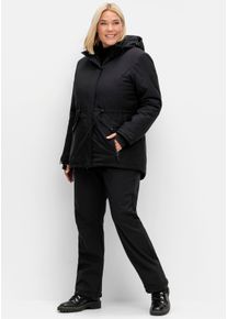 sheego Große Größen Outdoorjacke mit abnehmbarer Kapuze, schwarz, Größe 54 - Damen