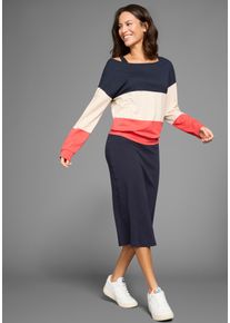 Kangaroos Damen 2-in-1-Kleidnavy, rot, gestreift, casual, Gr. 44, unifarben, gestreift, colorblocking, Jersey, Obermaterial: 50% Baumwolle, 50%