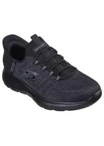 Slip-On Sneaker Skechers "SUMMITS-KEY PACE", Herren, Gr. 44, schwarz (schwarz uni), Textil, unifarben, Schuhe, Slipper, Freizeitschuh, Halbschuh in veganer Verarbeitung