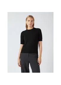 Strickpullover Y.A.S "YASLENA SS KNIT PULLOVER S. NOOS", Damen, Gr. XL, schwarz, Strick, Obermaterial: 75% Viskose, 25% Nylon, unifarben, regular fit normal, Rundhals, Pullover Strickpullover