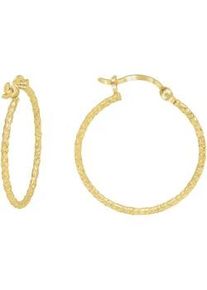 Paar Creolen Firetti "Schmuck Geschenk Silber 925 Ohrschmuck diamantiert" Gr. 25, gold (gelbgoldfarben), Ohrringe, Damen, 25, Silber 925 (Sterlingsilber)