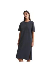 Marc O'Polo Nachthemd MARC O'POLO "Heavy Jersey-Woven", Damen, Gr. M, N-Gr, blau (schwarz navy), Jersey, Obermaterial: 100% Baumwolle, unifarben, bequem kniebedeckend, Rundhals, Kleider Nachthemd, mit hohen Seitennaht-Schlitze