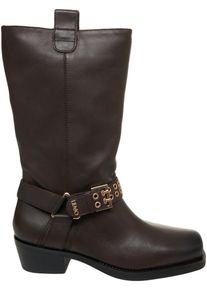 Liu Jo Stiefel - Leather texan boots - Gr. 38 (EU) - in Braun - f&uuml;r Damen