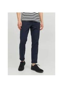 Jack & Jones Chinos JACK & JONES "JPSTMARCO JJFURY ANA", Herren, Gr. 27, L&auml;nge 32, blau (navy blazer), Web, Obermaterial: 98% Baumwolle, 2% Elasthan, unifarben, slim fit normal, Hosen, Baumwollmischung, slim fit